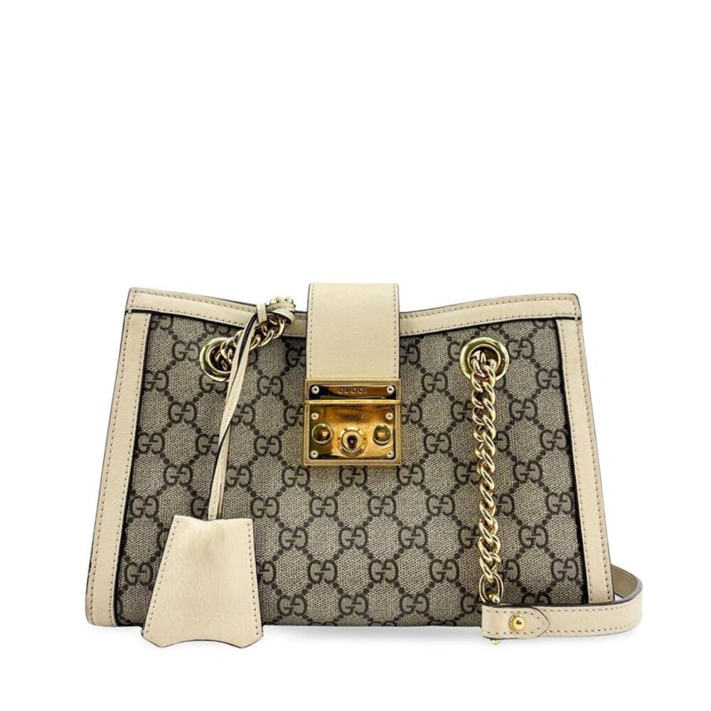 Gucci Padlock GG Supreme Small Shoulder Bag Beige